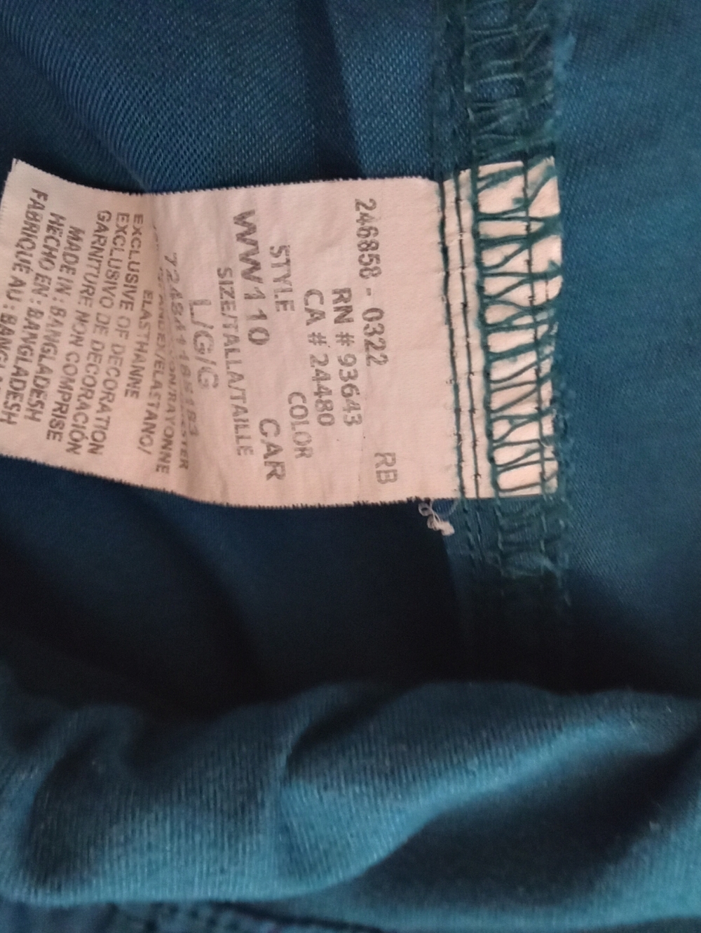 Cherokee‎ Teal Medical Scrub Pants with Elastic Waistband L - Picture 2 of 5